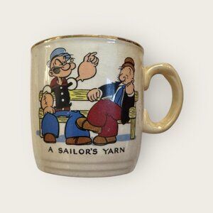 RARE Vintage Collectors Memorabilia Popeye & Wimpy “A Sailor Yarn” Mug! -England